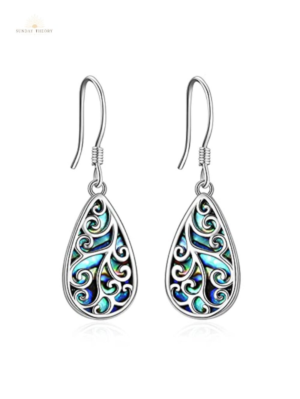 925 Sterling Silver Tree of Life Dangle Earrings for Women Abalone Shell Drop